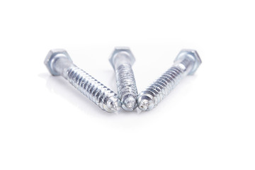 Screws located on a white background