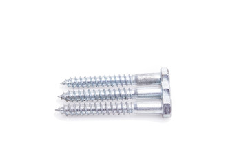 Screws located on a white background