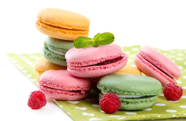 Gentle macaroons isolated on white