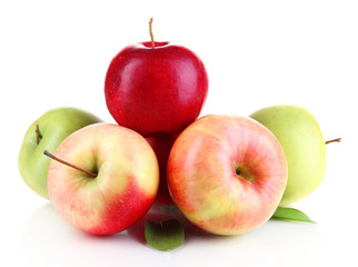 Sweet apples isolated on white