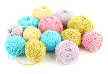 Multicolored clews isolated on white