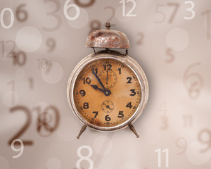 Vintage clock with numbers on the side