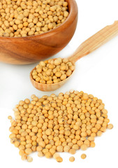 Soy beans isolated on white