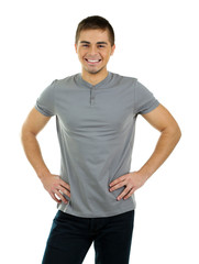 Fototapeta premium Handsome young man isolated on white