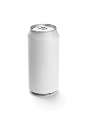 white aluminum tin can drink container template blank package