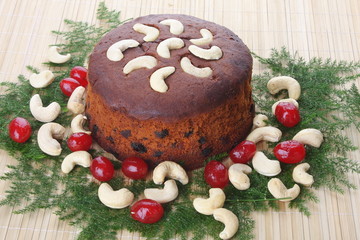 Homemade cashew plum cake