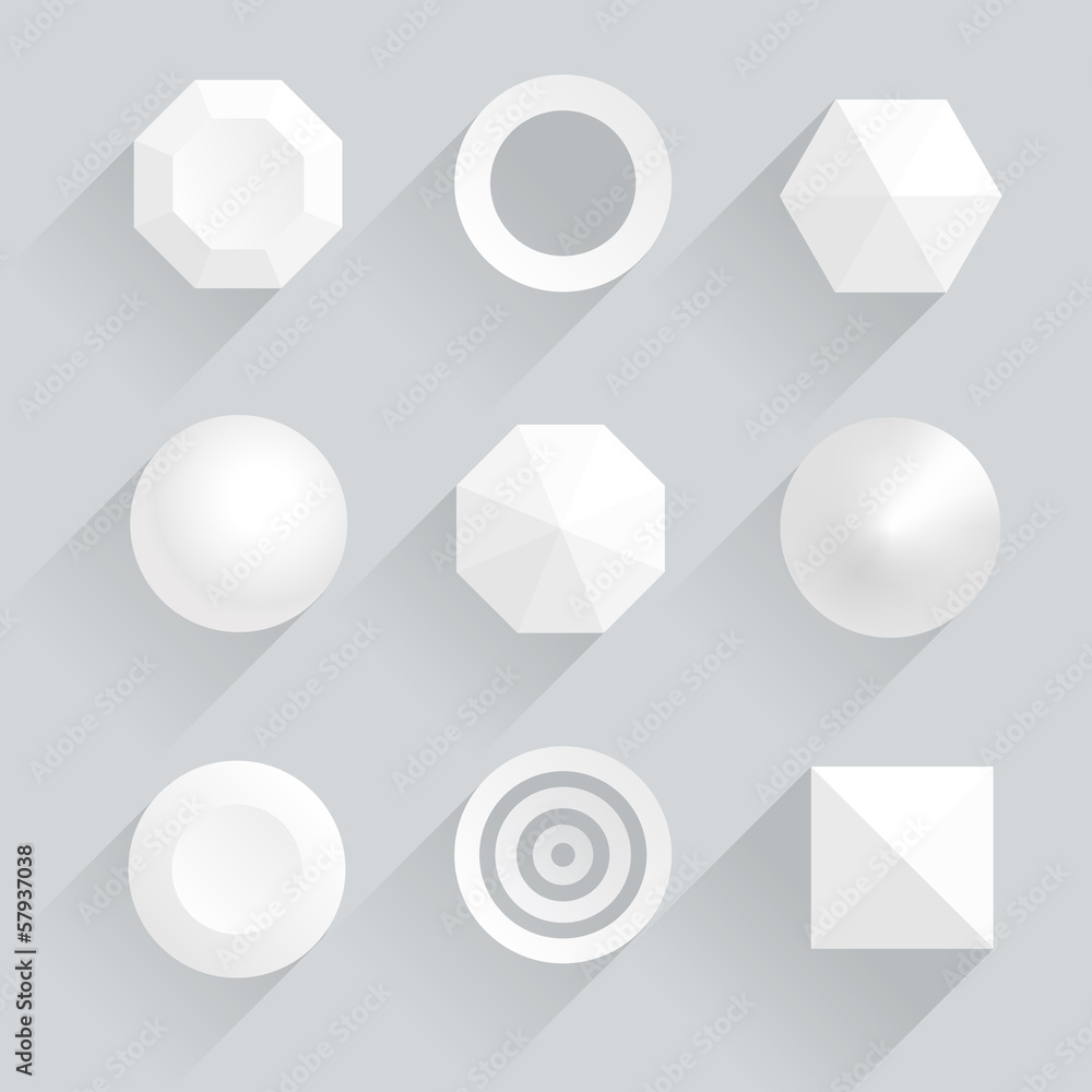 Poster top view of geometric figures with shadows