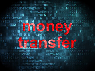 Fototapeta premium Finance concept: Money Transfer on digital background