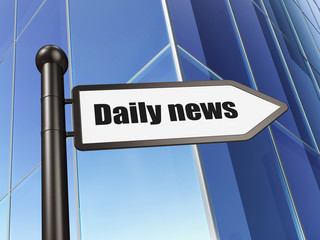 Fototapeta premium News concept: sign Daily News on Building background