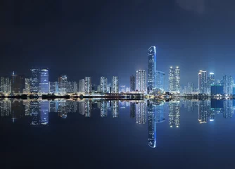 Foto auf Acrylglas Hong Kong Nacht in der Stadt Hongkong