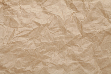 Crumpled brown paper sheet