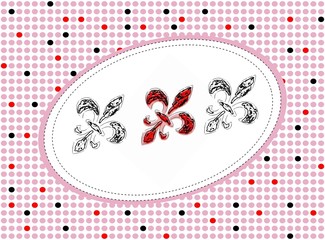 fleur de lis - dots pattern