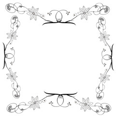 Obraz premium Abstract flower frame vector