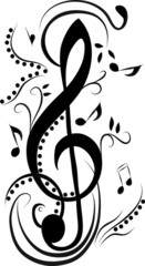 Abstract treble clef