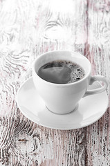 coffee cup with space on the wooden table