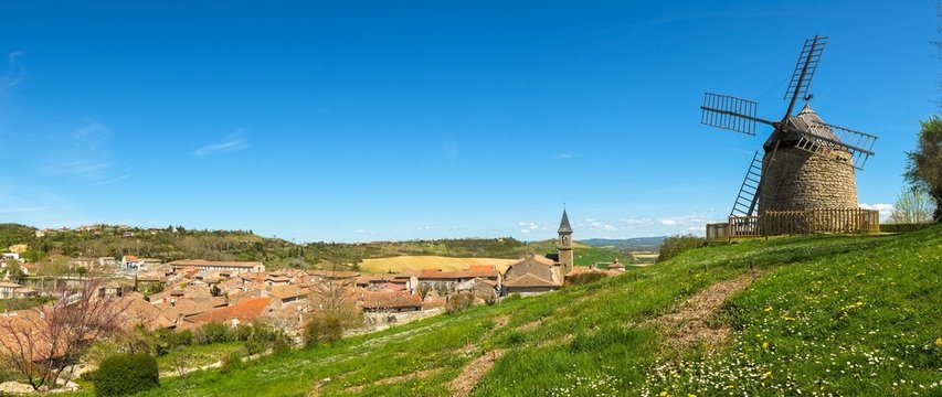 Panoramic view of old Lautrec village, France