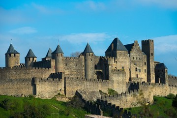 Fototapeta na wymiar Widok na miasto średniowieczne Carcassone, Francja