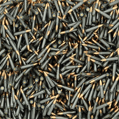 Background composed of rifle cartridges