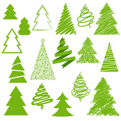Set of Christmas trees.