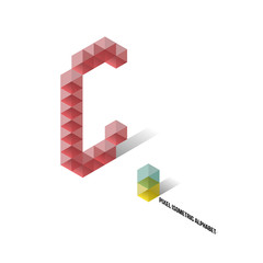 C - Pixel Isometric Alphabet