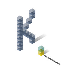 K - Pixel Isometric Alphabet