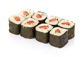 sushi, rolls isolated on white
