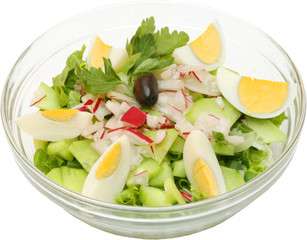 Salad with cucumber and eggs