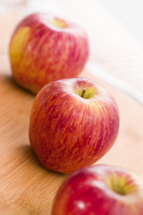 Red Apple Fruits on Wooden Table