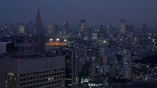 大都市東京夜景眺望（トワイライト編）　　インターバル撮影