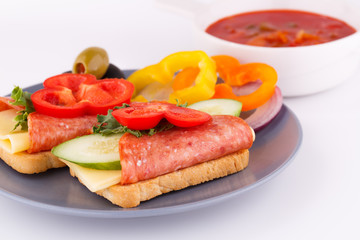 Sandwiches and sauce