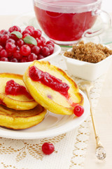 pancakes with cranberries jam