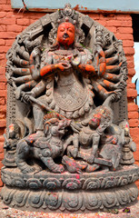 Stone relief, sculpture of Shiva in Kathmandu