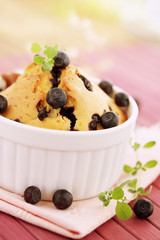 dessert with blueberries