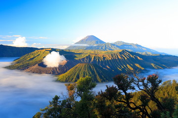 Sunrise. Bromo volcano in Indonesia