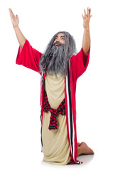 Old wizard isolated on the white background