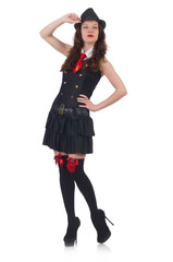 Young woman gangste isolated on white