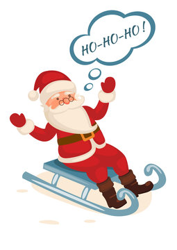 Santa Claus in his sleigh,singing ho ho ho