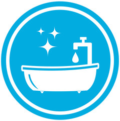 isolated blue bathroom icon - hygiene symbol