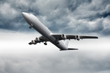 3D plane flying in the sky