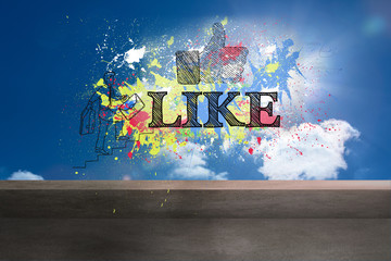 Like written over color splashes on sky