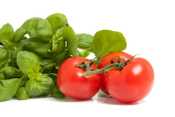 Fresh tomatoes and basil