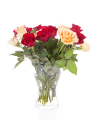 Bouquet of roses in vase