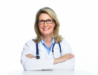 Fototapeta premium Smiling mature doctor woman.