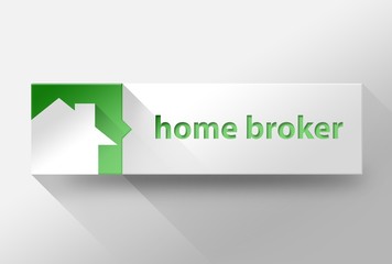 3d Home broker flat design, illustration