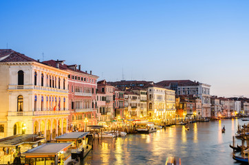 VENICE, ITALY - JUNE 30: View from Rialto bridge on June 30, 201