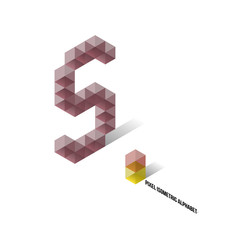 S - Pixel Isometric Alphabet