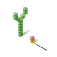 Y - Pixel Isometric Alphabet