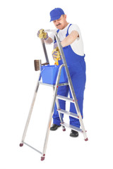 house painter and ladder