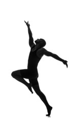 Obraz na płótnie Canvas silhouette of male dancer isolated on white
