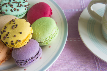 Plate Of Colorful Macaroons